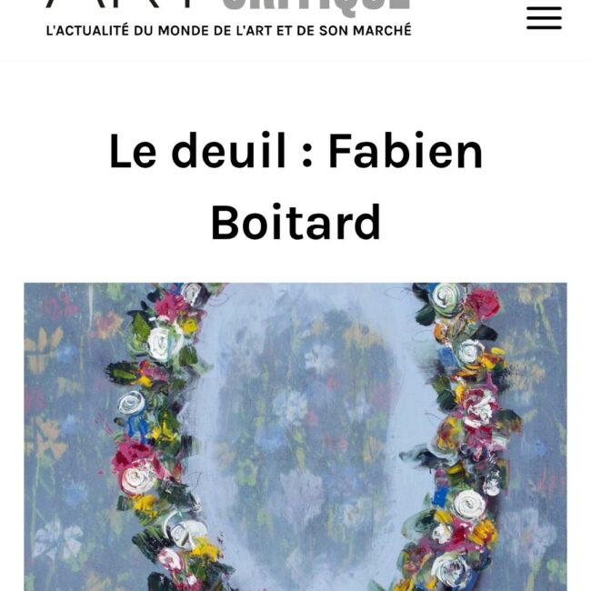 Le deuil Fabien Boitard. Les objets de l'art